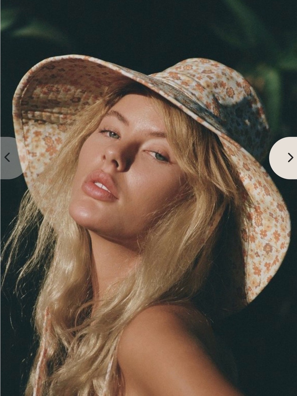 Lack Of Color Floral Bucket Hat - Cream & Orange